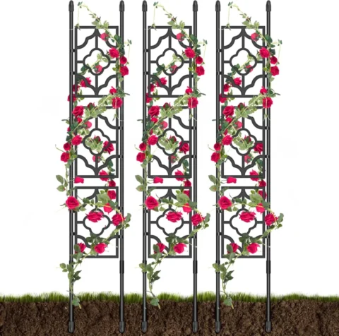 Treillis de jardin modulable en plastique noir, 5 pieds