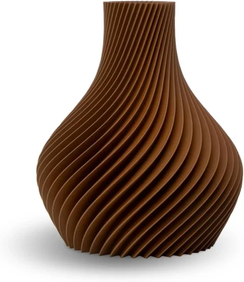 Vase 3D incassable en bioplastique marron, 12 cm