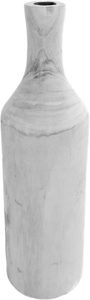 Vase bouteille XXL en bois blanchi, 46 cm
