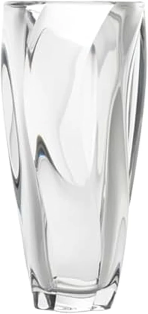 Vase Cassia en cristal à motif torsadé, 30,5 cm