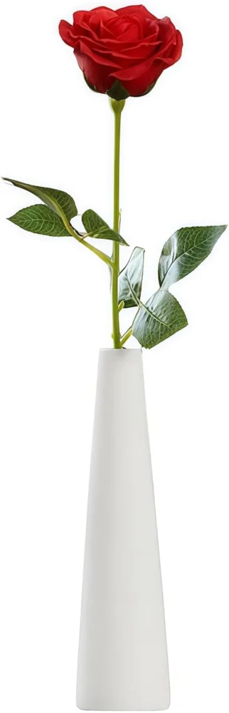 Vase conique en céramique blanche, 22 cm