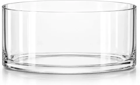 Vase cylindrique en verre transparent, 20,3 x 10,2 cm