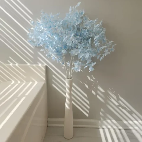 Vase de sol étroit en céramique blanche, 42 cm