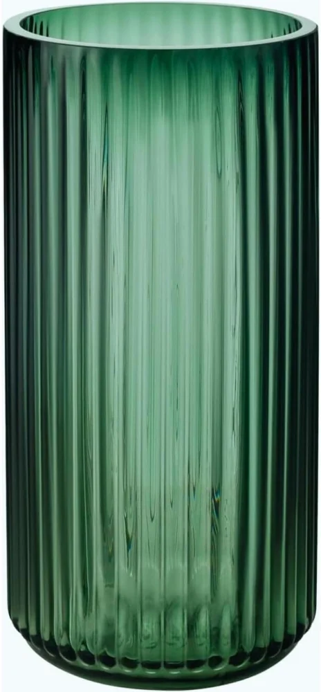 Vase en verre côtelé vert, 20,3 cm, style rustique