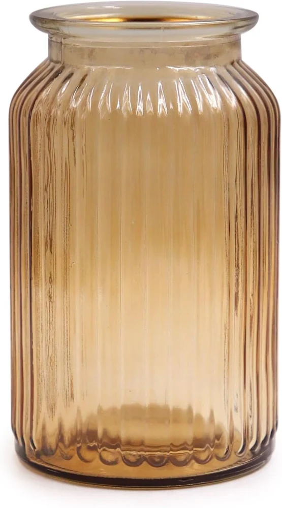 Vase en verre marron dégradé, style moderne, 18,5 cm