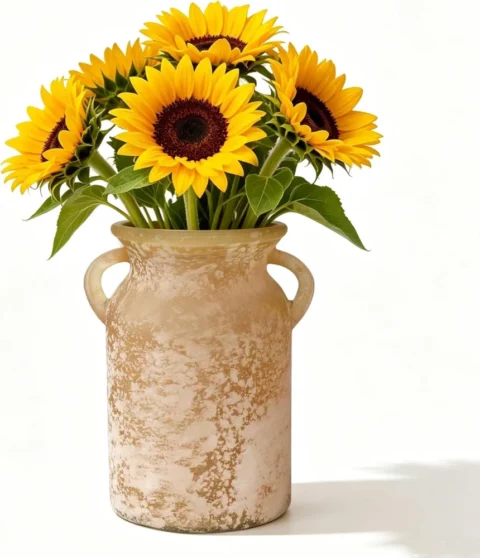 Vase en verre mat aspect terre cuite, 19 cm