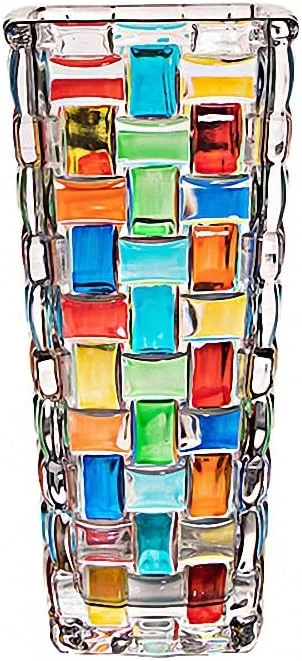 Vase en verre tressé peint à la main, 19,5 cm