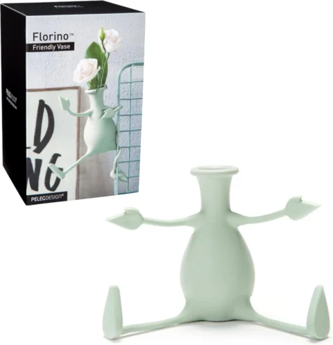 Vase flexible en silicone menthe, forme bouteille