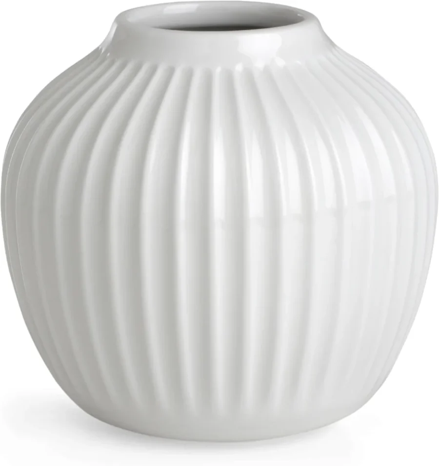 Vase Hammershøi en céramique blanche, 13 cm