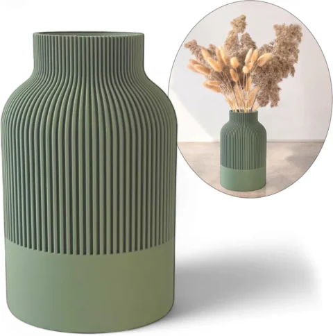 Vase incassable en bioplastique olive, 20 cm