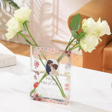 Vase livre en plastique transparent, 15 x 20 cm