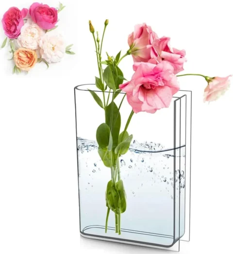 Vase livre en plastique transparent, avec autocollants