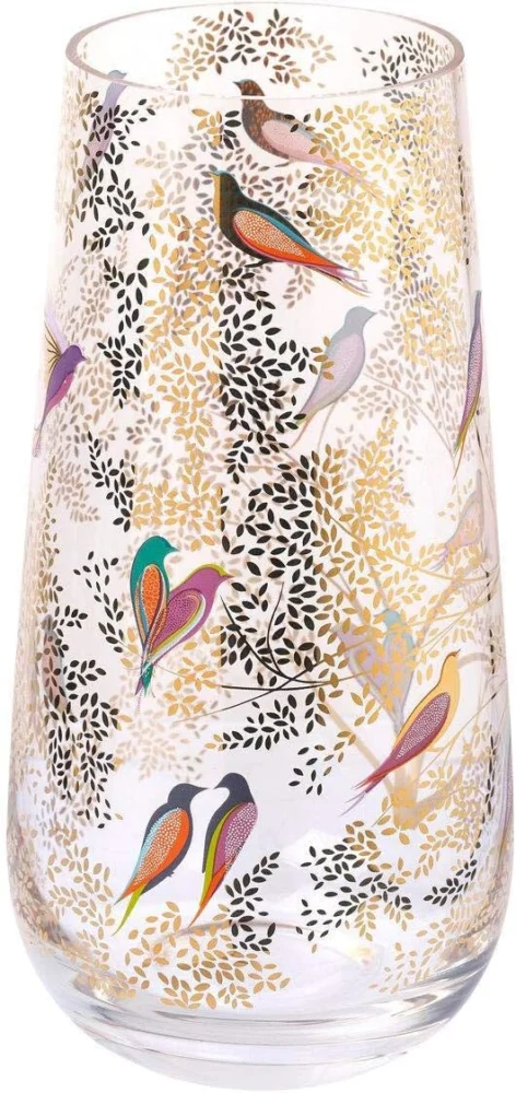 Vase moyen Chelsea oiseau et feuilles, détail or