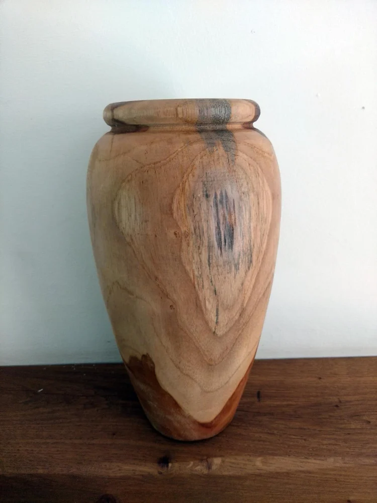 Vase ornemental en racine de teck sculptée, 25 cm