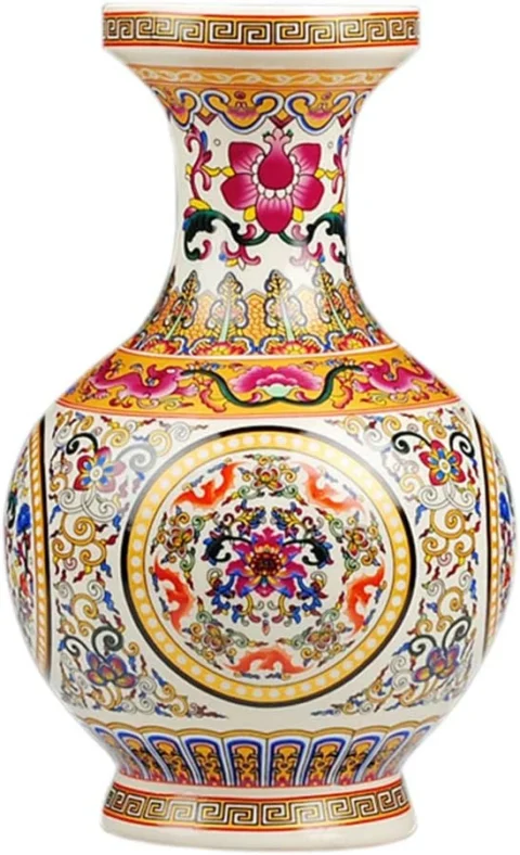 Vase ovale en porcelaine de Jingdezhen, 25 cm