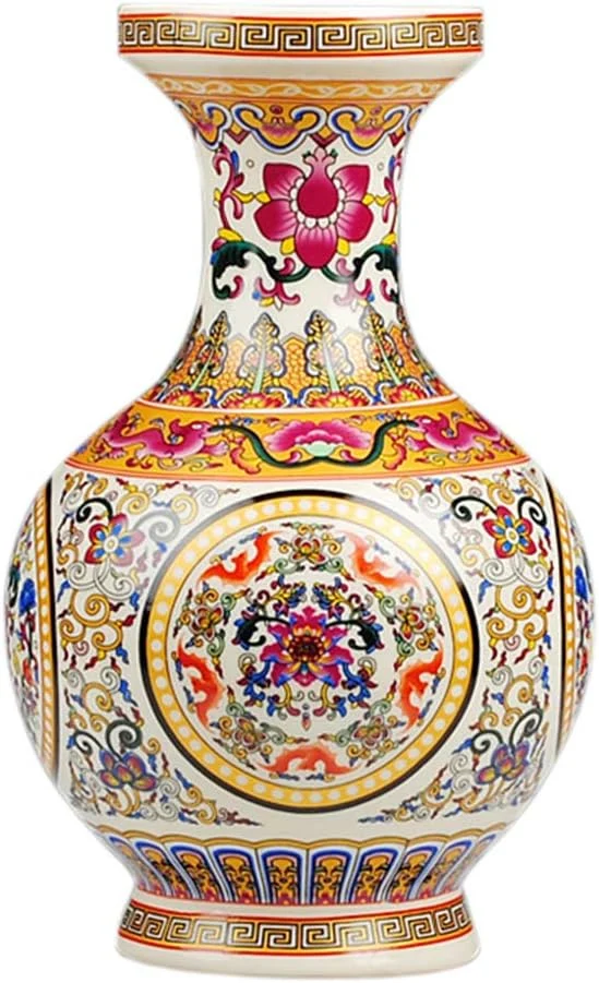 Vase ovale en porcelaine de Jingdezhen, 25 cm