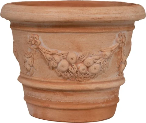 Vase panier en terre cuite d’argile toscane 40 x 30 cm