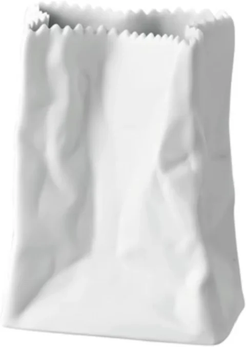Vase rectangulaire miniature en porcelaine blanche, 9 cm