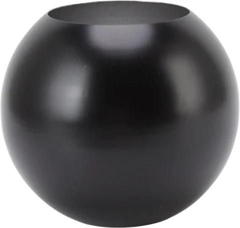 Vase rond en acier inoxydable noir mat, 14 cm