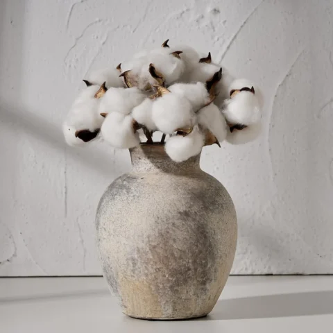 Vase rustique en céramique beige bohème, 15,2 cm