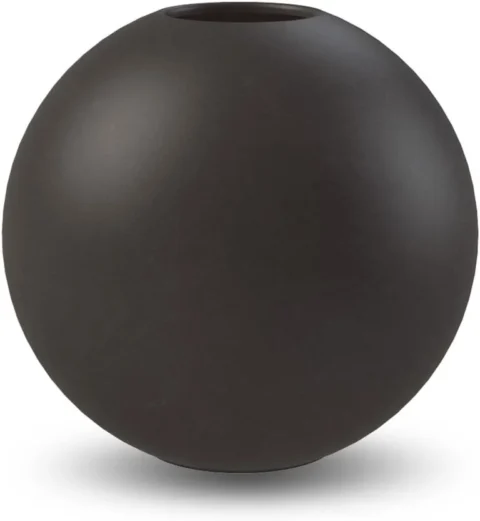 Vase sphérique en céramique noire, 10 cm, design suédois