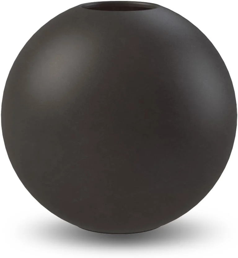 Vase sphérique en céramique noire, 10 cm, design suédois