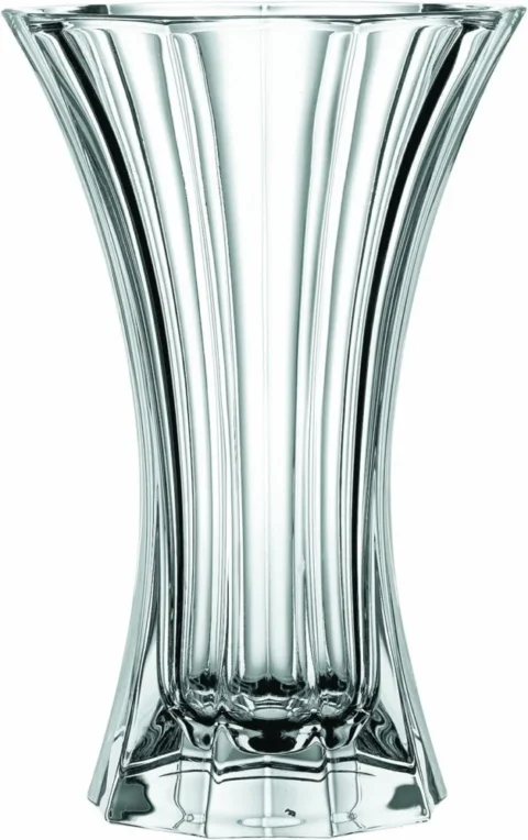 Vase trompette en cristal transparent, 27 cm