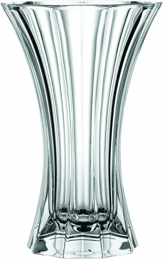 Vase trompette en cristal transparent, 27 cm